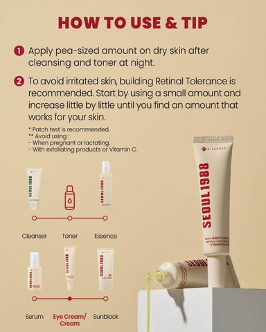 K-SECRET Seoul 1988 Eye Cream - Retinal Liposome 4% + Fermented Bean - Eye Care Cream - K-SECRET -- United Arab Emirates -- Pinky Cosmetics