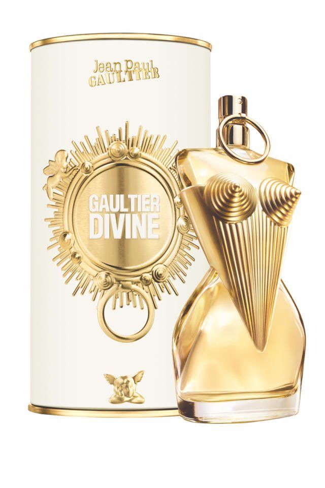 Gaultier Divine perfume bottle and packaging on a white background