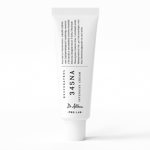 White tube of Dr. Alistha 345NA Intensive Cream on a white background