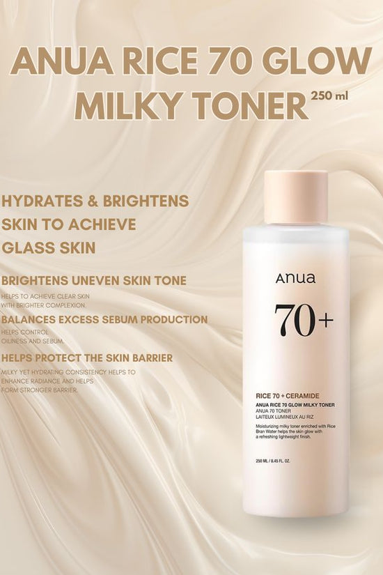Anua 70+ Rice & Ceramide Glow Milky Toner - Pinky Cosmetics