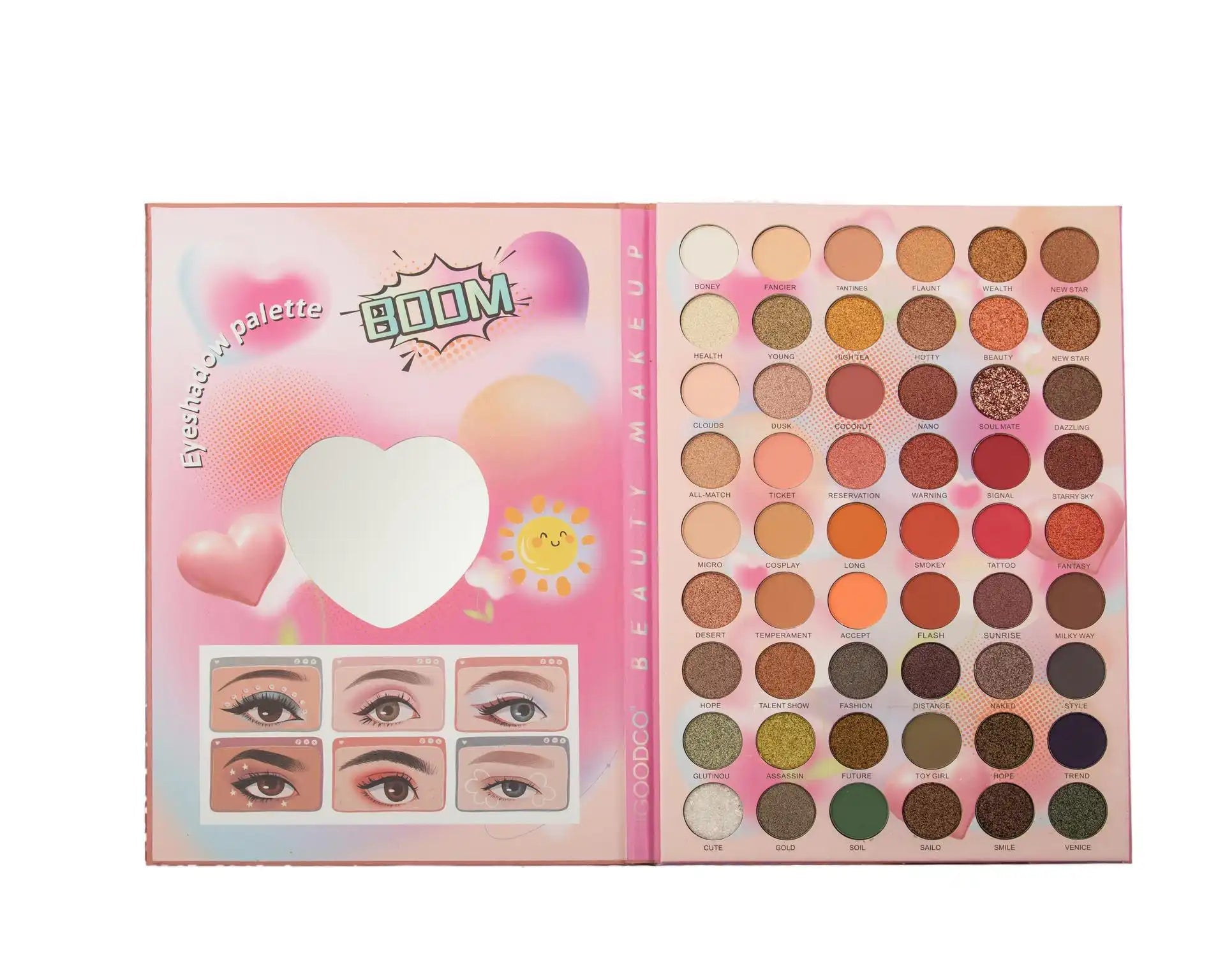 Makeup palette with colorful shades 