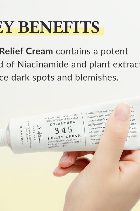 Dr. Althea skincare duo featuring 345 Relief Cream for reducing dark spots and blemishes