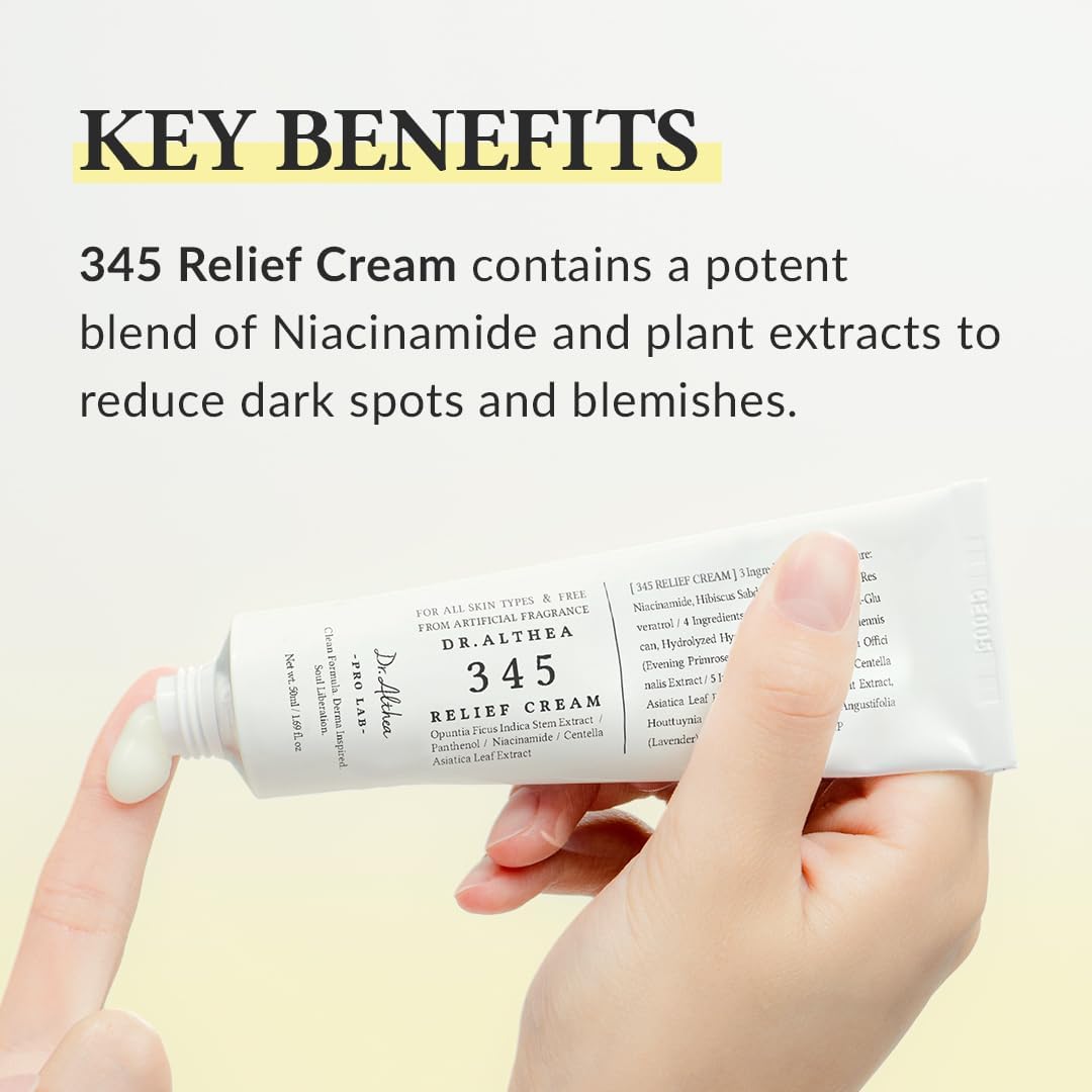Dr. Althea skincare duo featuring 345 Relief Cream for reducing dark spots and blemishes
