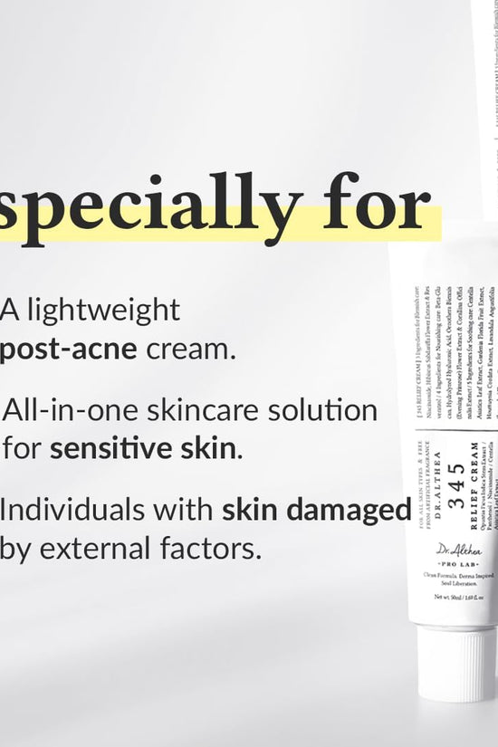 Dr. Althea skincare duo featuring a lightweight post-acne cream for sensitive skin care