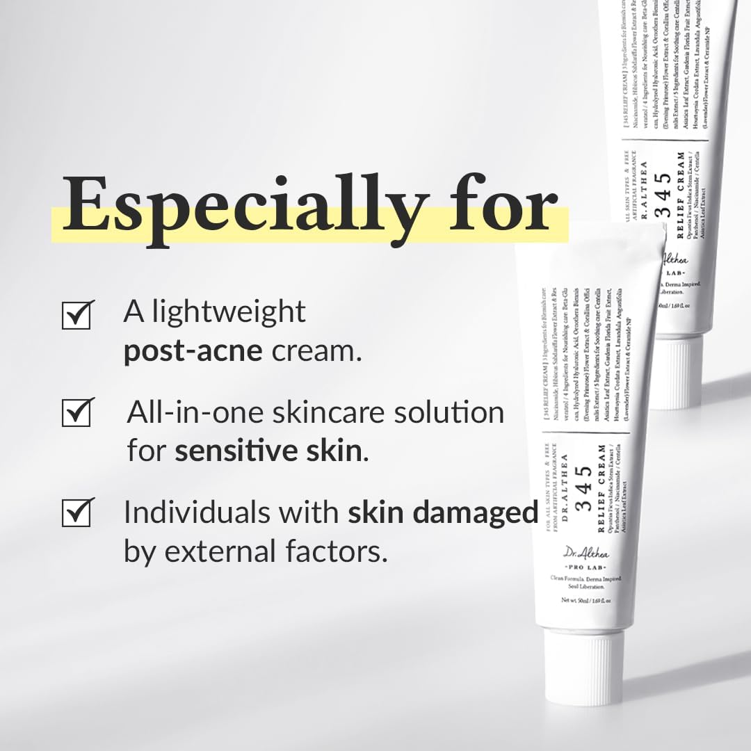 Dr. Althea skincare duo featuring a lightweight post-acne cream for sensitive skin care