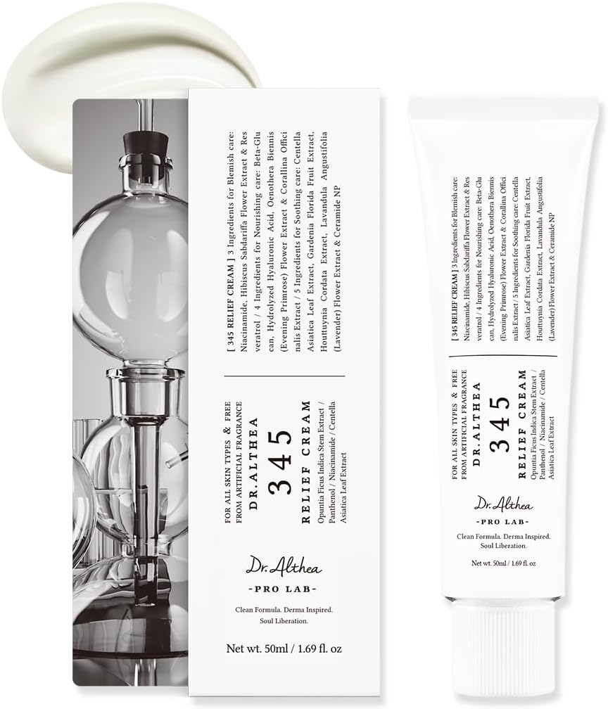 Dr. Althea skincare duo featuring 345 relief cream for clear and hydrated skin