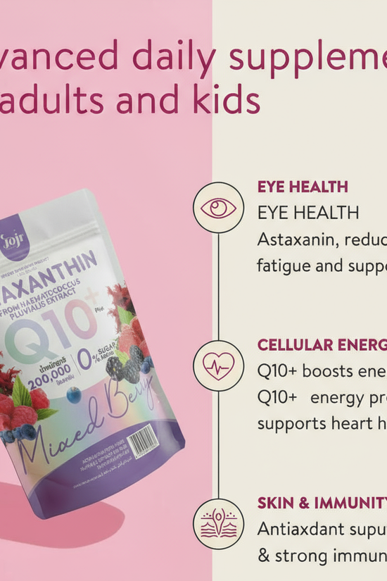 Astaxanthin Q10 Plus Mixed Berry - Jojr Antioxidant Supplement Jojr Dietary Supplement  Pinky Cosmetics
