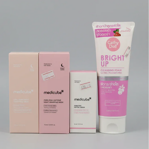 Buy medicube skincare bundle- Medicube Night Care & Cathy Doll Bright Up Set | مجموعة العناية بالبشرة الكورية - offer set - Medicube & Cathy Doll -- United Arab Emirates -- Pinky Cosmetics