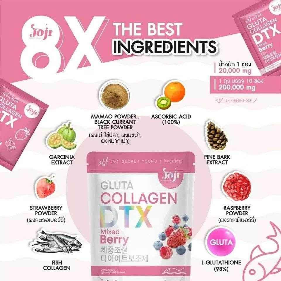 Joji Gluta Collagen DTX – Mixed Berry (200,000mg) - Collagen Supplement / Beauty Drink Powder - Joji -- United Arab Emirates -- Pinky Cosmetics