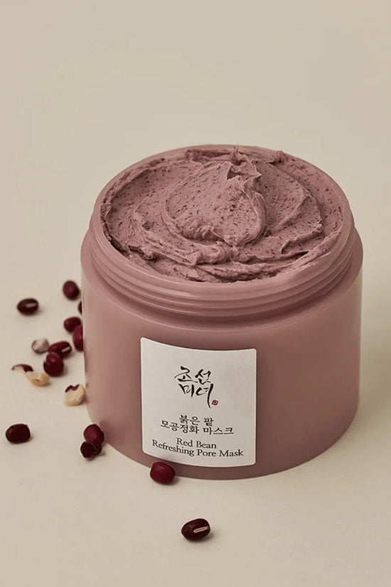 Beauty of Joseon skincare Red Bean Refreshing Pore Mask in a jar with smooth texture and red beans