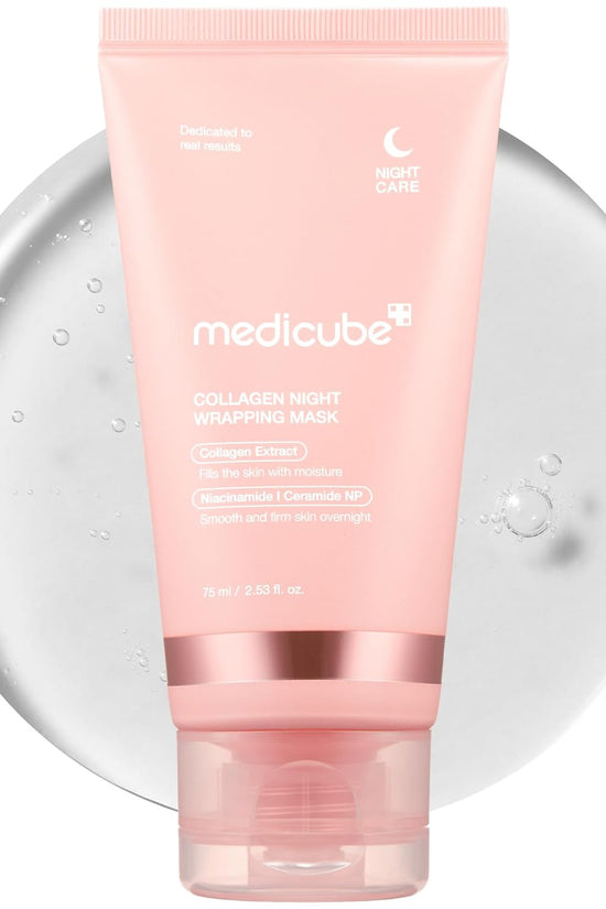 Medicube collagen peel off mask in pink tube with moisturizing collagen extract for smooth skin