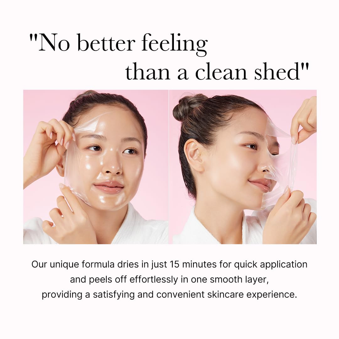 Pinky Cosmetics Medicube collagen peel off mask applied on skin, demonstrating easy removal for effective skincare
