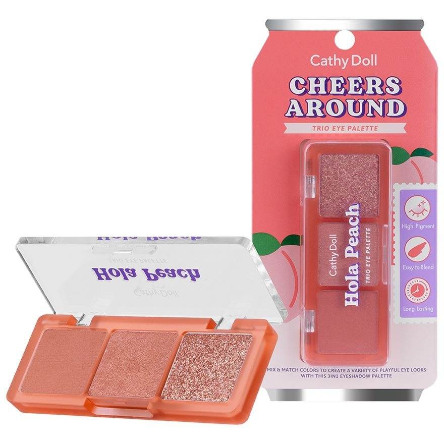 Cathy Doll Cheers Around Trio Eye Palette - 6 Shades - Pinky Cosmetics