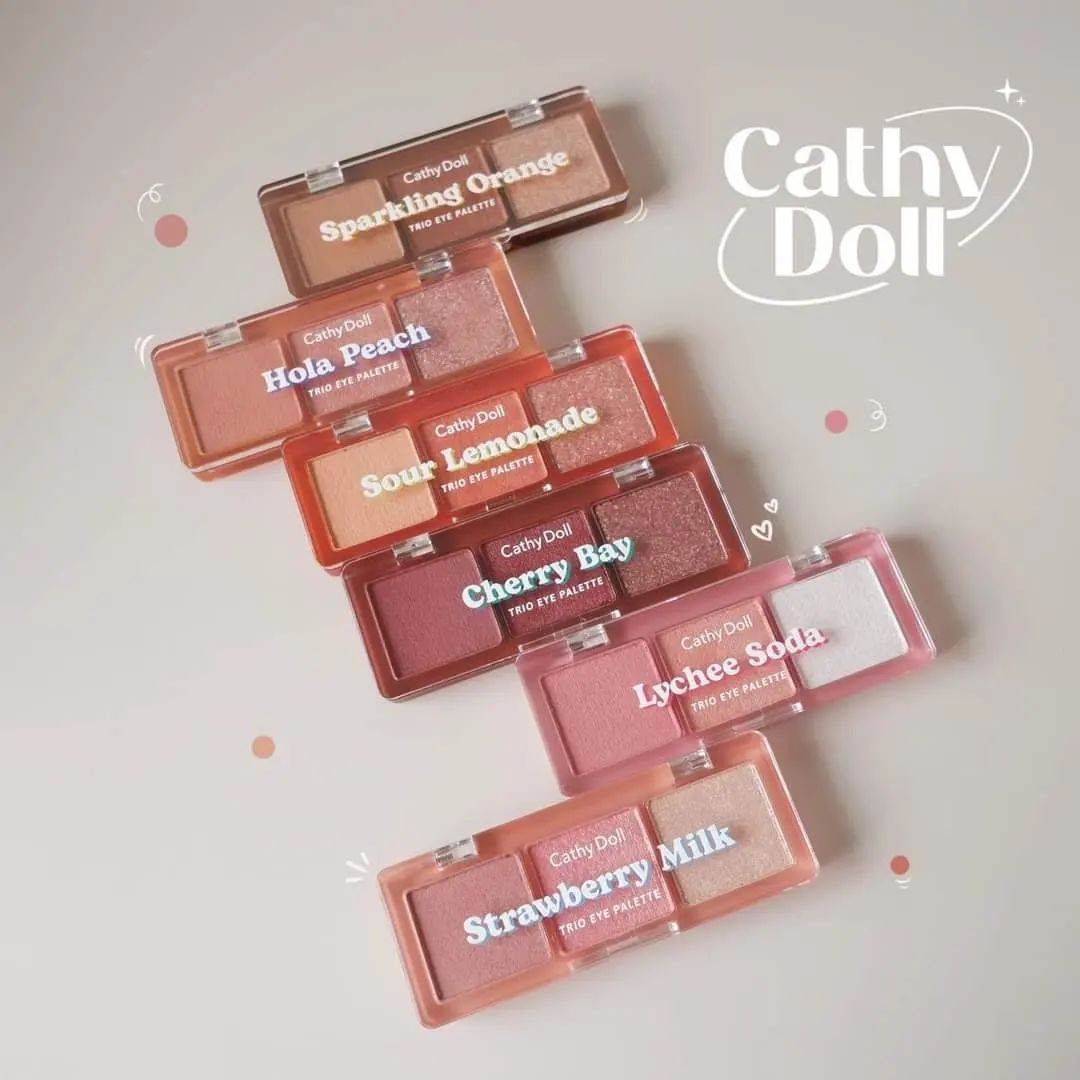 Cathy Doll Cheers Around Trio Eye Palette - 6 Shades - Pinky Cosmetics