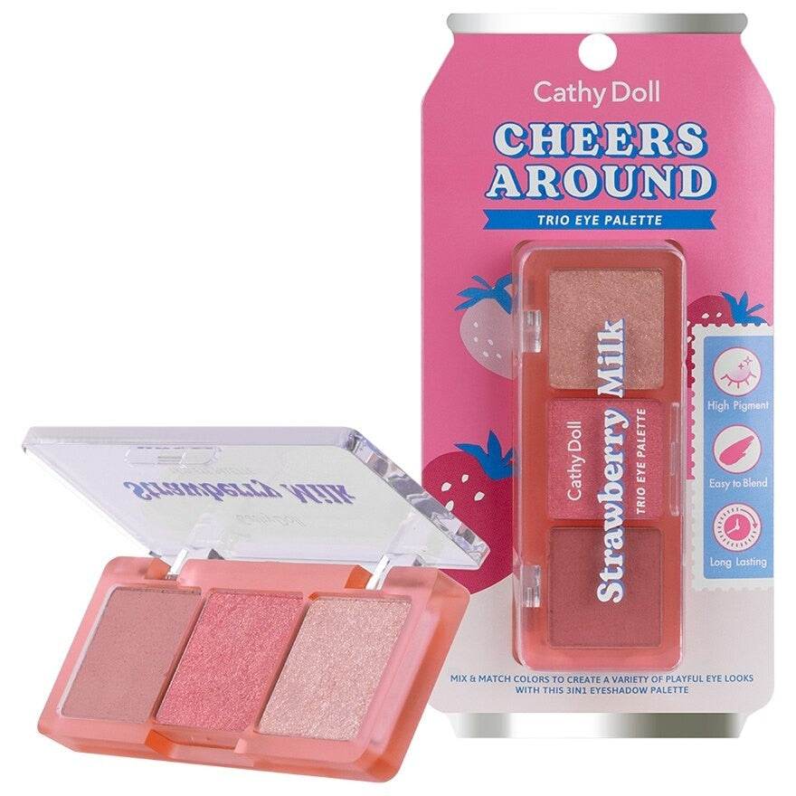 Cathy Doll Cheers Around Trio Eye Palette - 6 Shades - Pinky Cosmetics