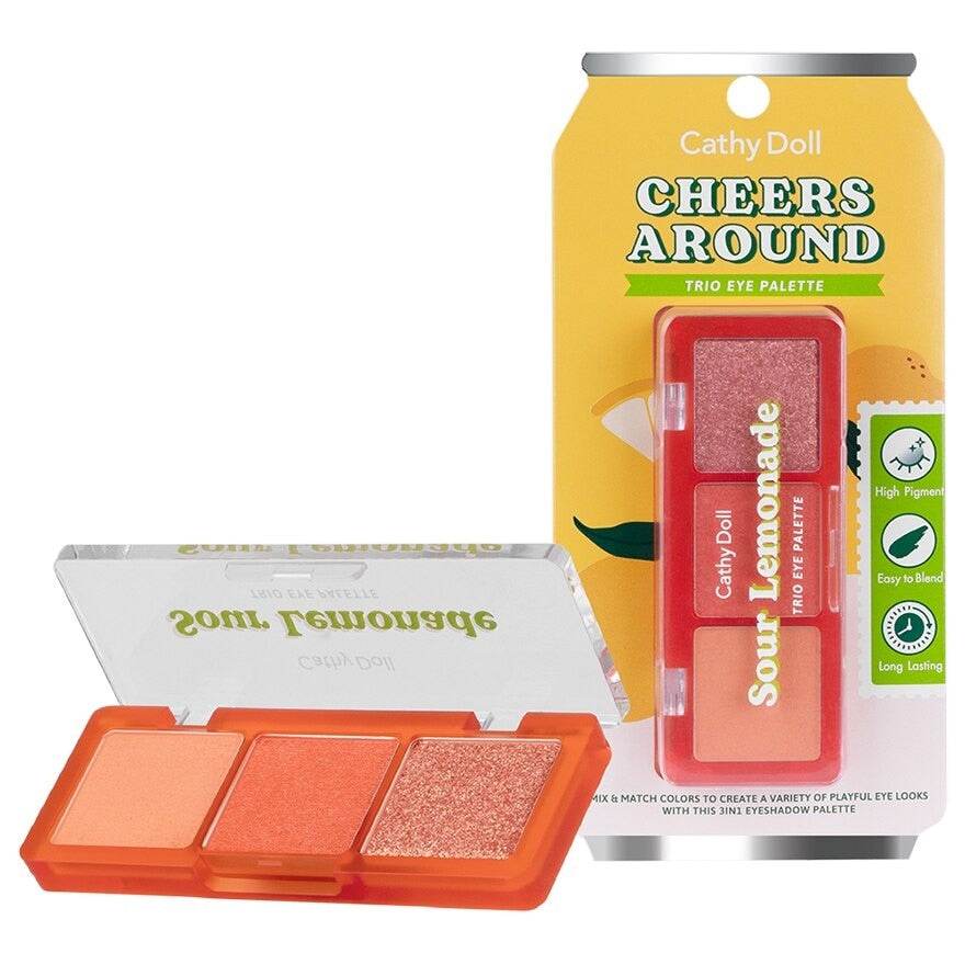 Cathy Doll Cheers Around Trio Eye Palette - 6 Shades - Pinky Cosmetics