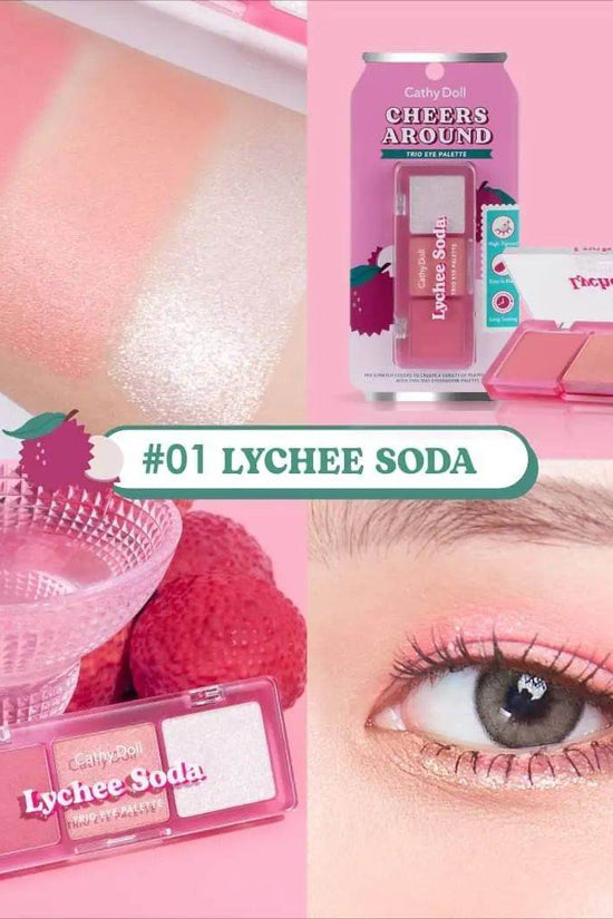 Cathy Doll Cheers Around Trio Eye Palette - 6 Shades - Pinky Cosmetics