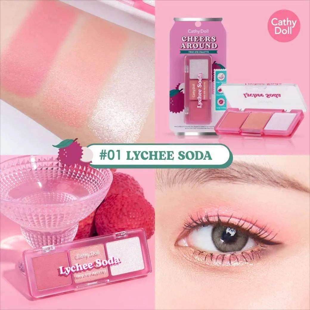 Cathy Doll Cheers Around Trio Eye Palette - 6 Shades - Pinky Cosmetics