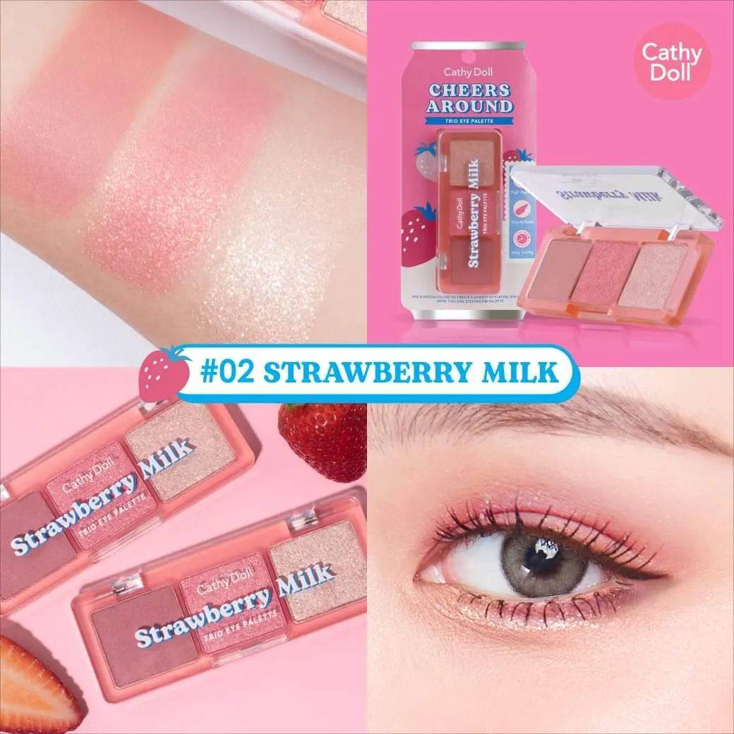 Cathy Doll Cheers Around Trio Eye Palette - 6 Shades - Pinky Cosmetics