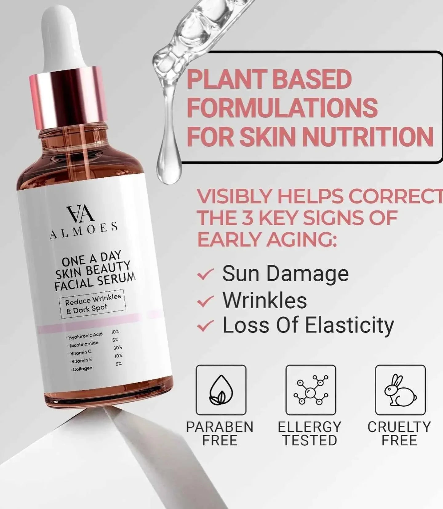 Almoes Facial Serum - Reduce Wrinkles & Dark Spots - Serum - VA ALMOES -- United Arab Emirates -- Pinky Cosmetics