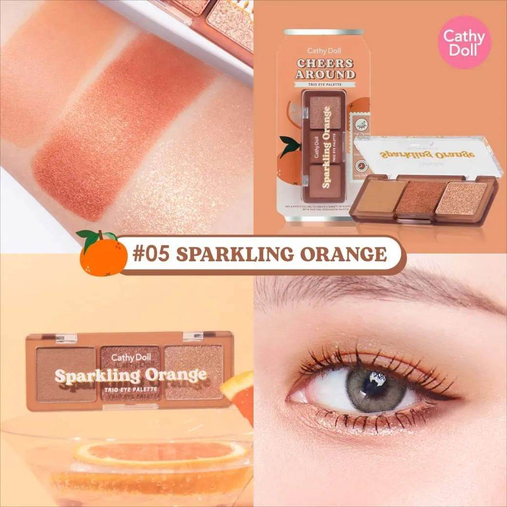 Cathy Doll Cheers Around Trio Eye Palette - 6 Shades - Pinky Cosmetics