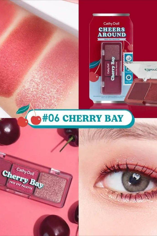 Cathy Doll Cheers Around Trio Eye Palette - 6 Shades - Pinky Cosmetics