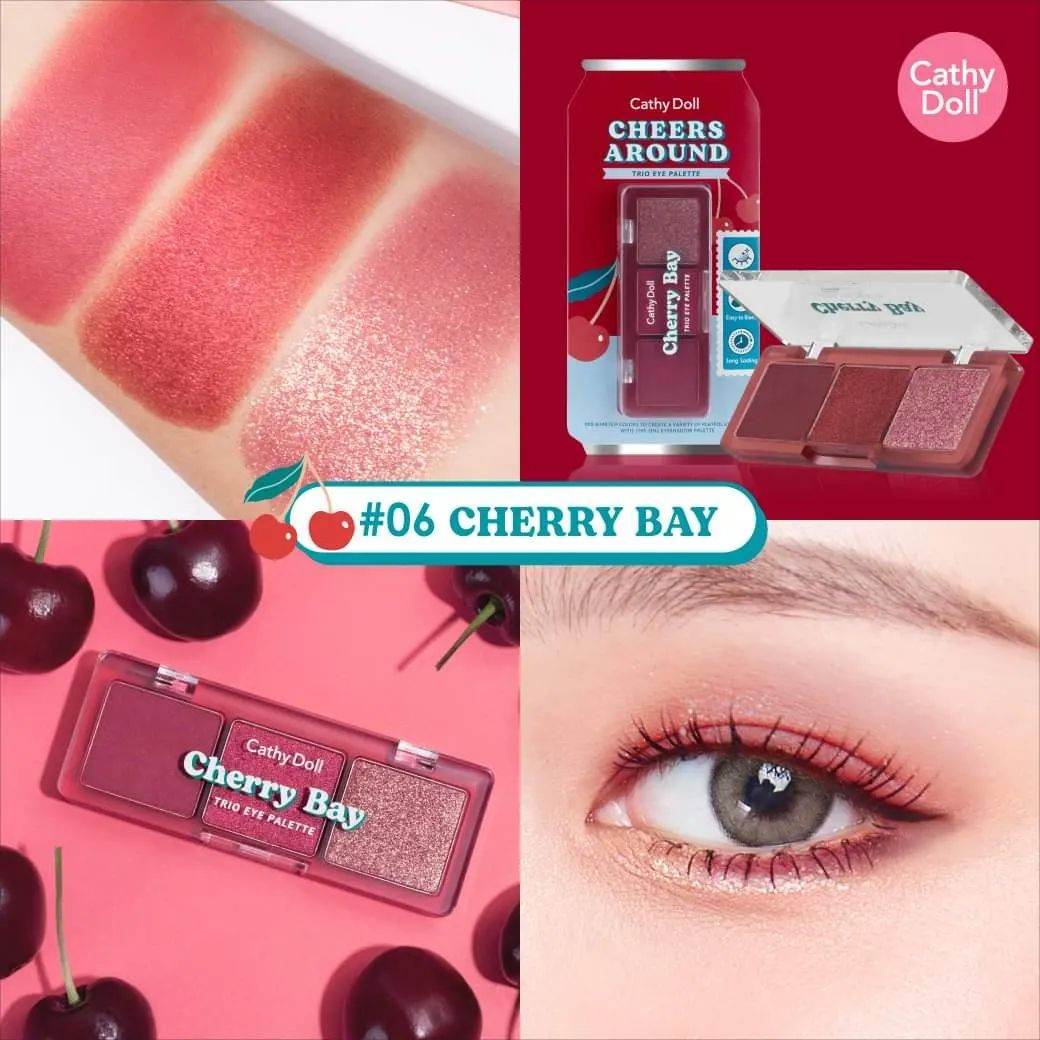 Cathy Doll Cheers Around Trio Eye Palette - 6 Shades - Pinky Cosmetics