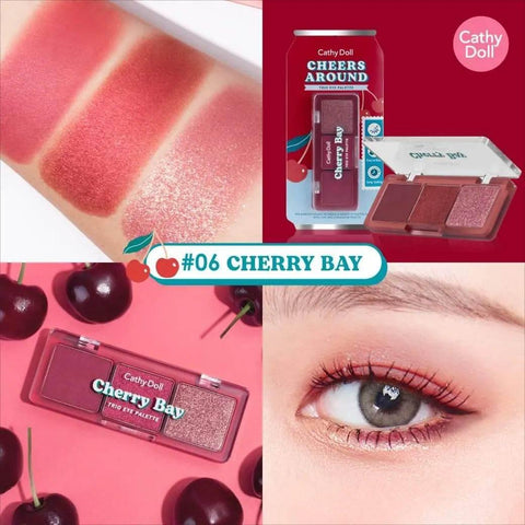 Cathy Doll Cheers Around Trio Eye Palette - 6 Shades - Eye Makeup - Cathy Doll -- United Arab Emirates -- Pinky Cosmetics