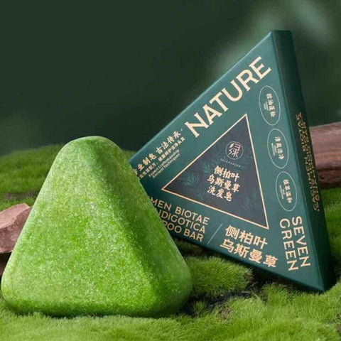 Seven Green Shampoo Bar - Nature Triangle Hair Care - Shampoo Bar - Nature Seven -- United Arab Emirates -- Pinky Cosmetics