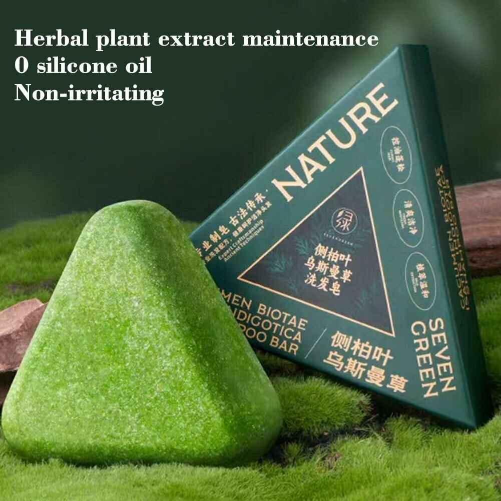 Seven Green Shampoo Bar - Nature Triangle Hair Care - Shampoo Bar - Nature Seven -- United Arab Emirates -- Pinky Cosmetics
