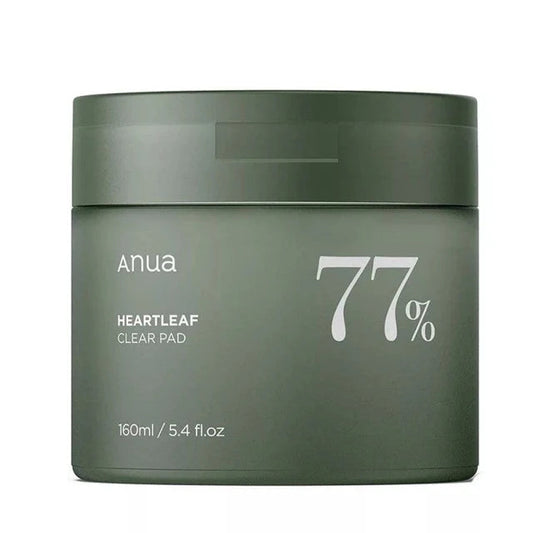 Anua Heartleaf 77% Clear Pad container featuring 70 cleansing pads for skincare regimen, Anua Heartleaf Clear Pad review