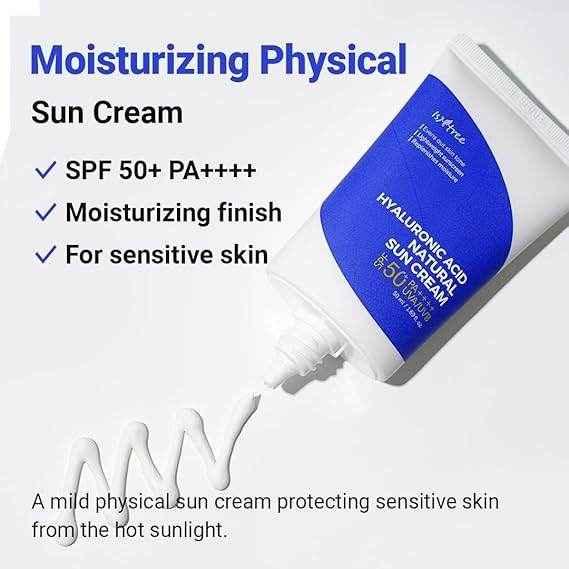 Isntree Hyaluronic Acid Natural Sun Cream SPF50+ - Sunscreen / Facial Sun Protection - Isntree -- United Arab Emirates -- Pinky Cosmetics