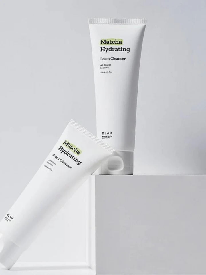B.LAB Matcha Hydrating Foam Cleanser in a sleek white tube for effective skincare routine