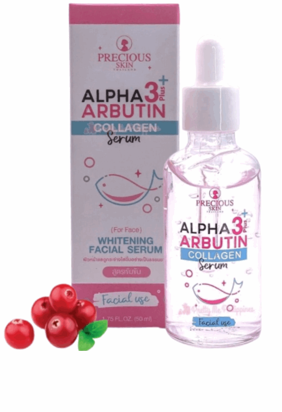 Pinky Cosmetics Alpha Arbutin Collagen Serum for Face in a 50ml bottle, labeled as the best collagen serum for face