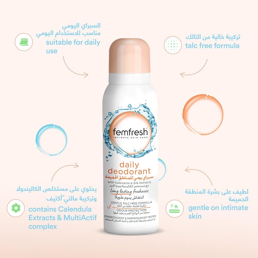 Femfresh Daily Deodorant Spray - Long Lasting Fresh Femfresh Deodorant  Pinky Cosmetics