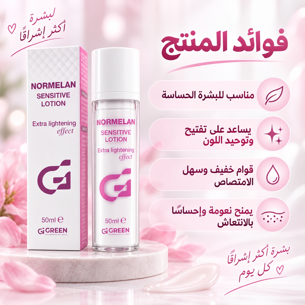 Normelan Sensitive Lightening Lotion (50ml) G Green Pharmaceutical Skin Lightening Lotion  Pinky Cosmetics