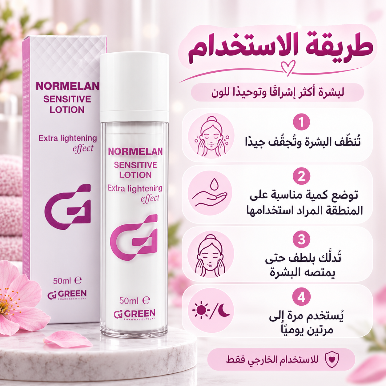 Normelan Sensitive Lightening Lotion (50ml) G Green Pharmaceutical Skin Lightening Lotion  Pinky Cosmetics