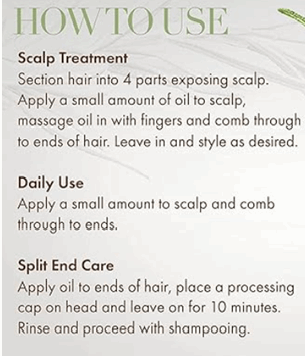 Instructions for using rosemary mint scalp oil for scalp treatment and daily use