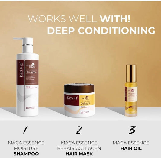 Karseell Magic Power Collagen Set - Ultimate Hair Repair - Hair set (shampoo, mask, oil) - Karseell -- United Arab Emirates -- Pinky Cosmetics