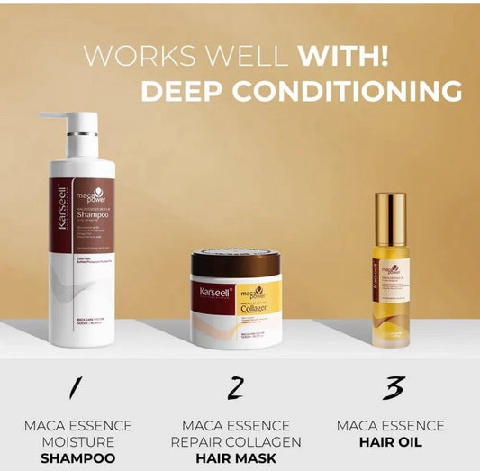 Karseell Magic Power Collagen Set - Ultimate Hair Repair - Hair set (shampoo, mask, oil) - Karseell -- United Arab Emirates -- Pinky Cosmetics
