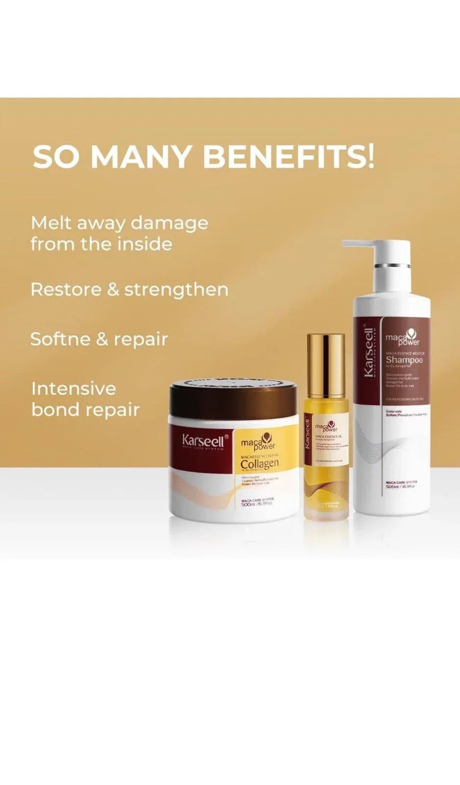 Karseell Magic Power Collagen Set - Ultimate Hair Repair - Hair set (shampoo, mask, oil) - Karseell -- United Arab Emirates -- Pinky Cosmetics