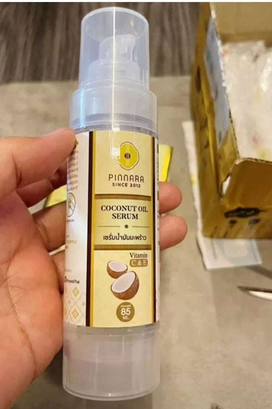 Organic coconut oil serum in a pump bottle, 2.87 oz, ideal as the best coconut oil for moisturizing and skin nourishment