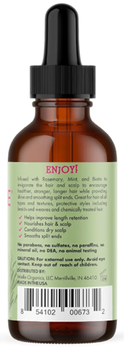 Pinky Cosmetics Rosemary Mint Scalp Oil in a glass dropper bottle, designed for hair nourishment and scalp health