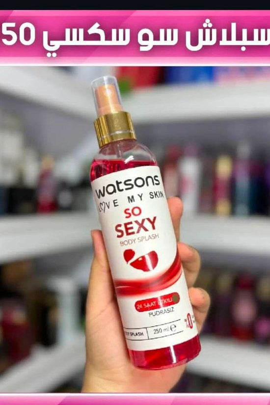 Watson So Sexy body splash in a 250ml spray bottle, perfect for a refreshing scent experience