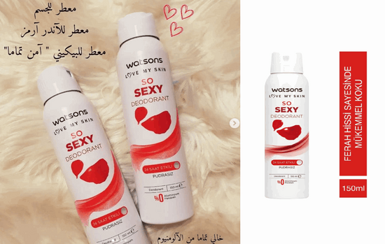 Watson So Sexy Deodorant in a 150ml spray bottle for a refreshing and long-lasting fragrance