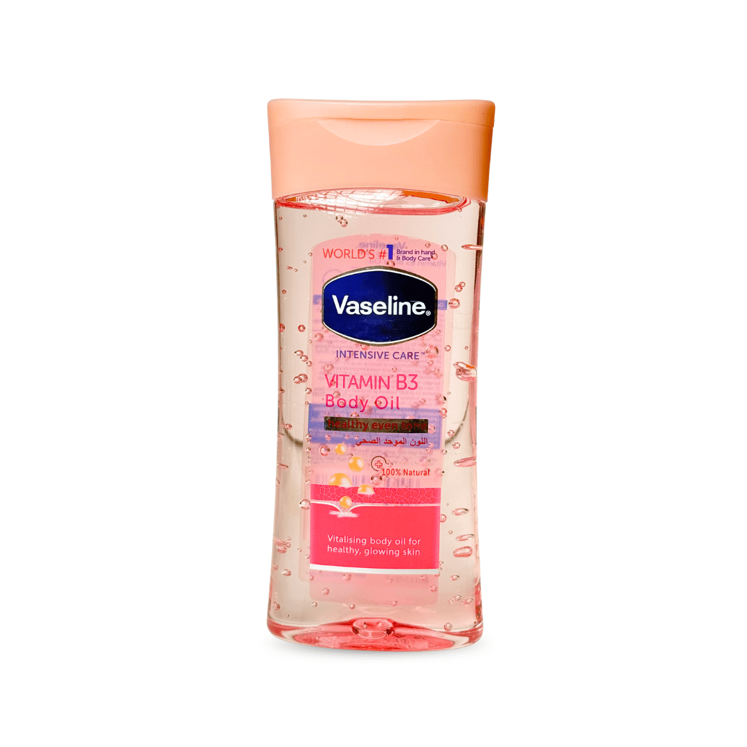Vaseline Vitamin B3 Body Oil 200ml - Healthy Even Tone & Glow Vaseline Body Oil  Pinky Cosmetics